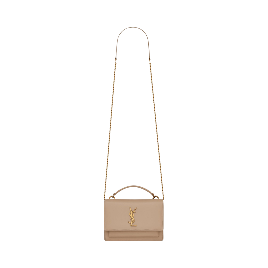 생로랑 스무스 레더 선셋 체인 지갑 다크 베이지(Saint Laurent Sunset Chain Wallet in Smooth Leather Dark Beige) - 1