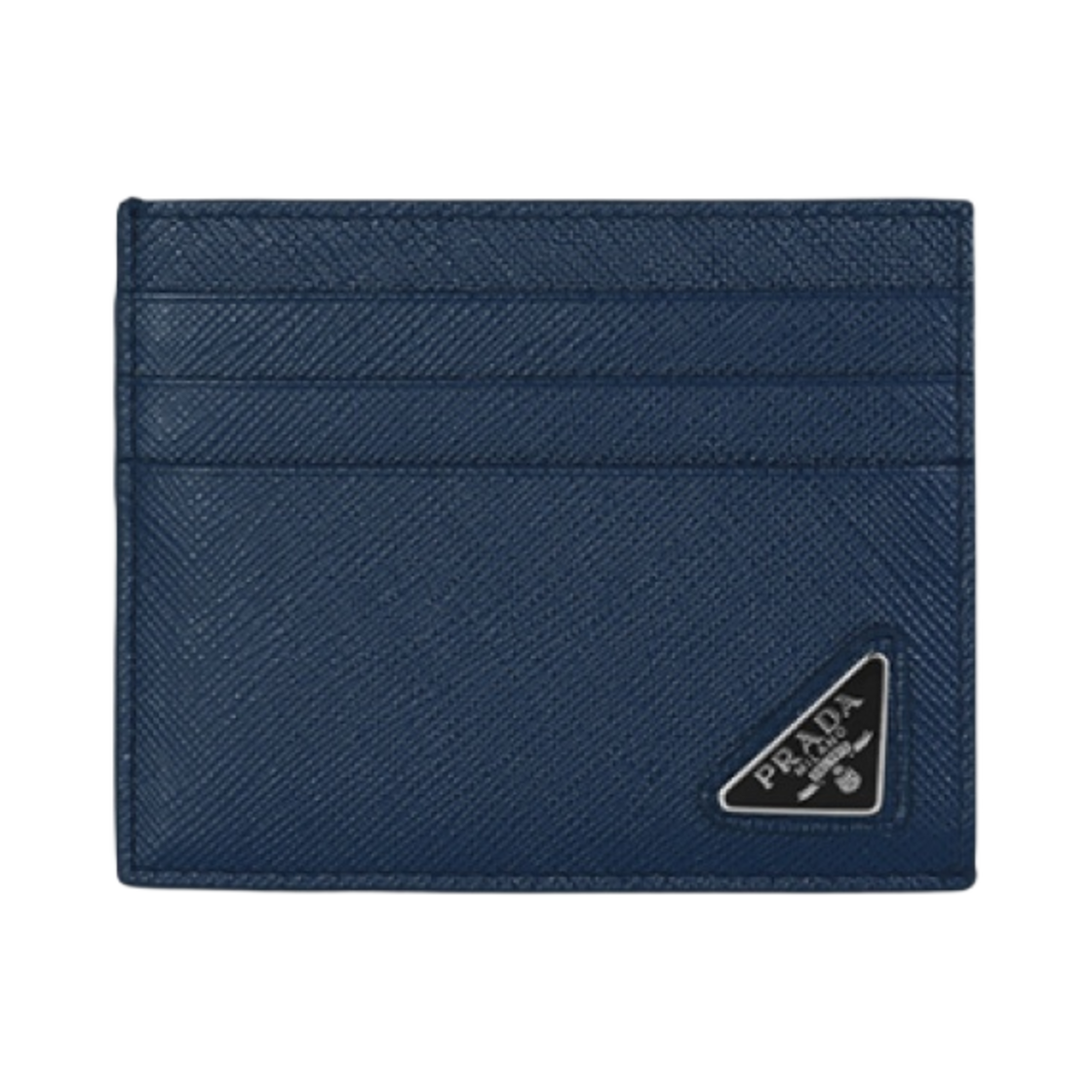 2MC223-QHH-F0216 Prada Saffiano Leather Card Holder Baltic Blue