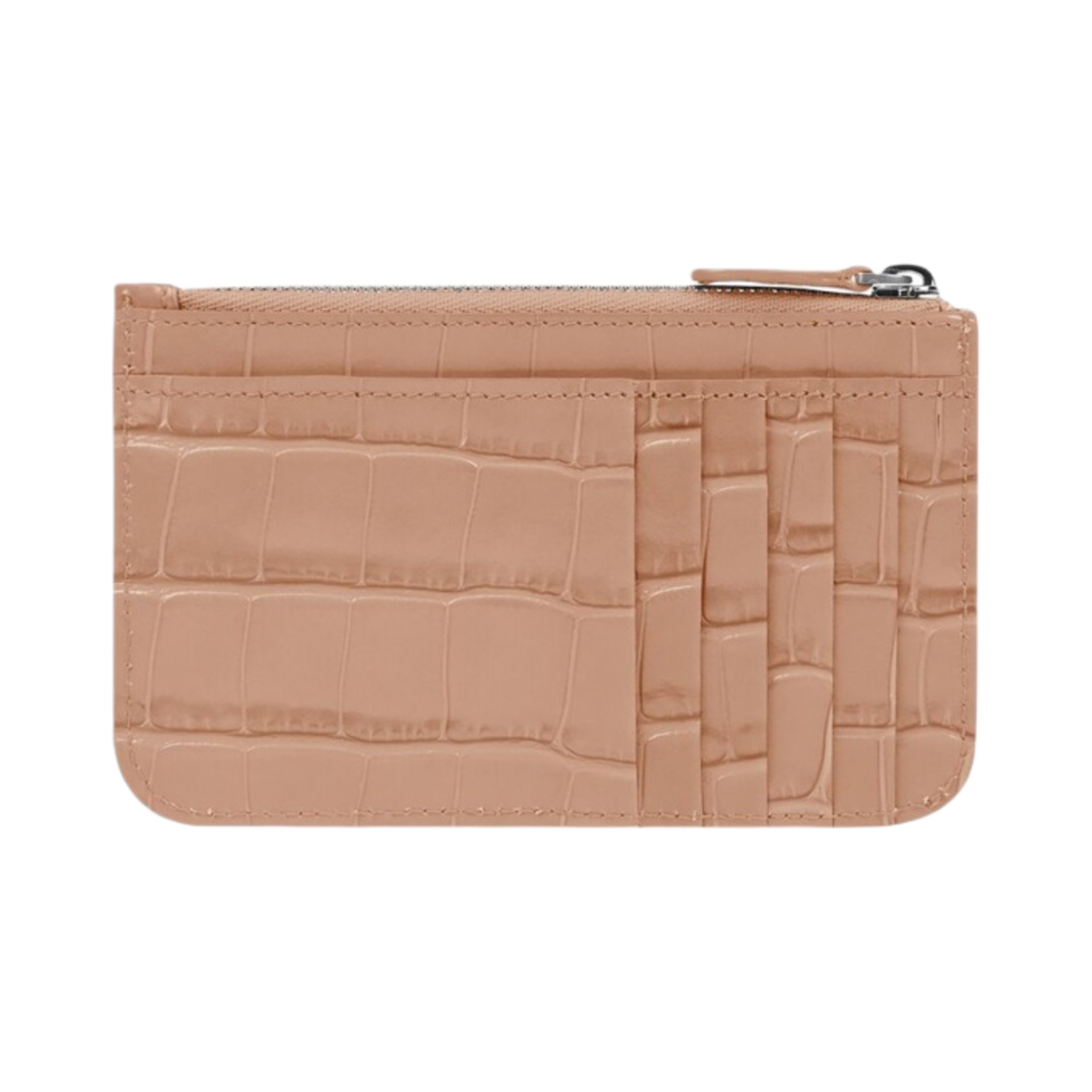 발렌시아가 크로커다일 엠보스 카프스킨 캐쉬 라지 롱 코인 카드 홀더 베이지(Balenciaga Cash Large Long Coin and Card Holder in Crocodile Embossed Calfskin Beige) - 2