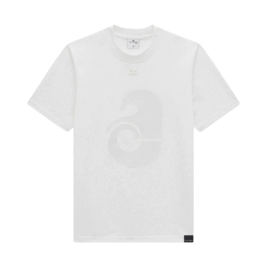 (W) 꾸레쥬 코튼 쉘 프린트 티셔츠 화이트