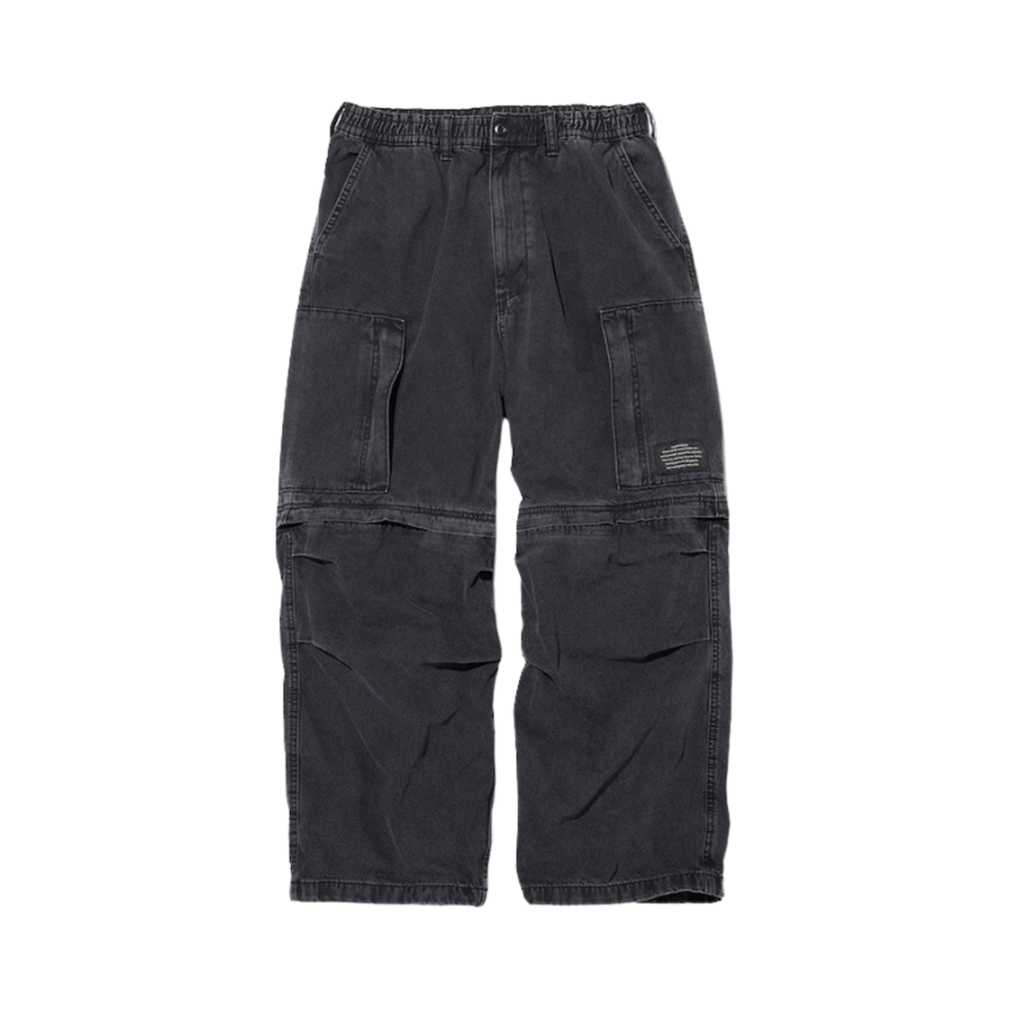352707-08 GU x Undercover Denim Convertible Wide Cargo Pants Dark Gray - JP