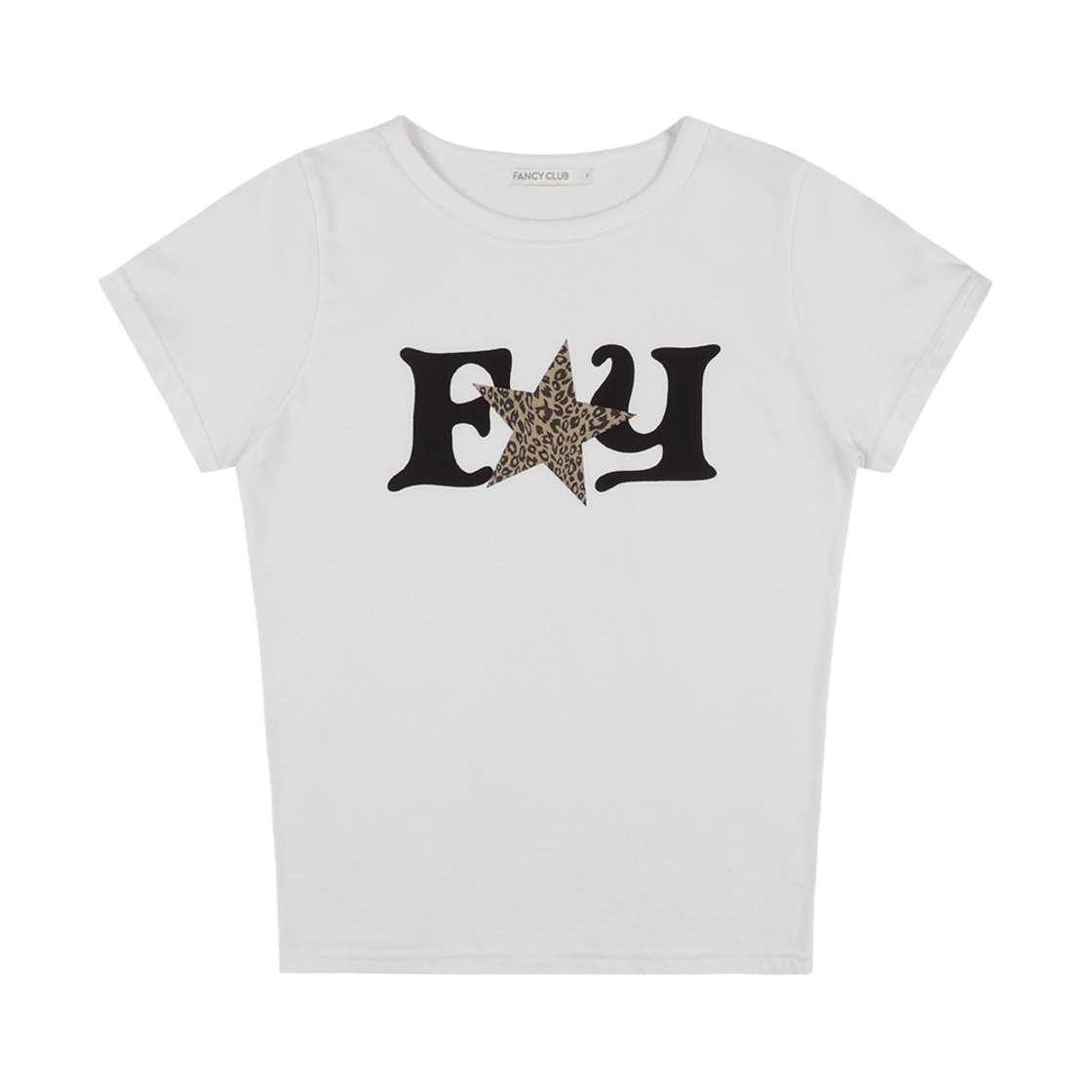 팬시클럽 FY 레오파드 티 화이트