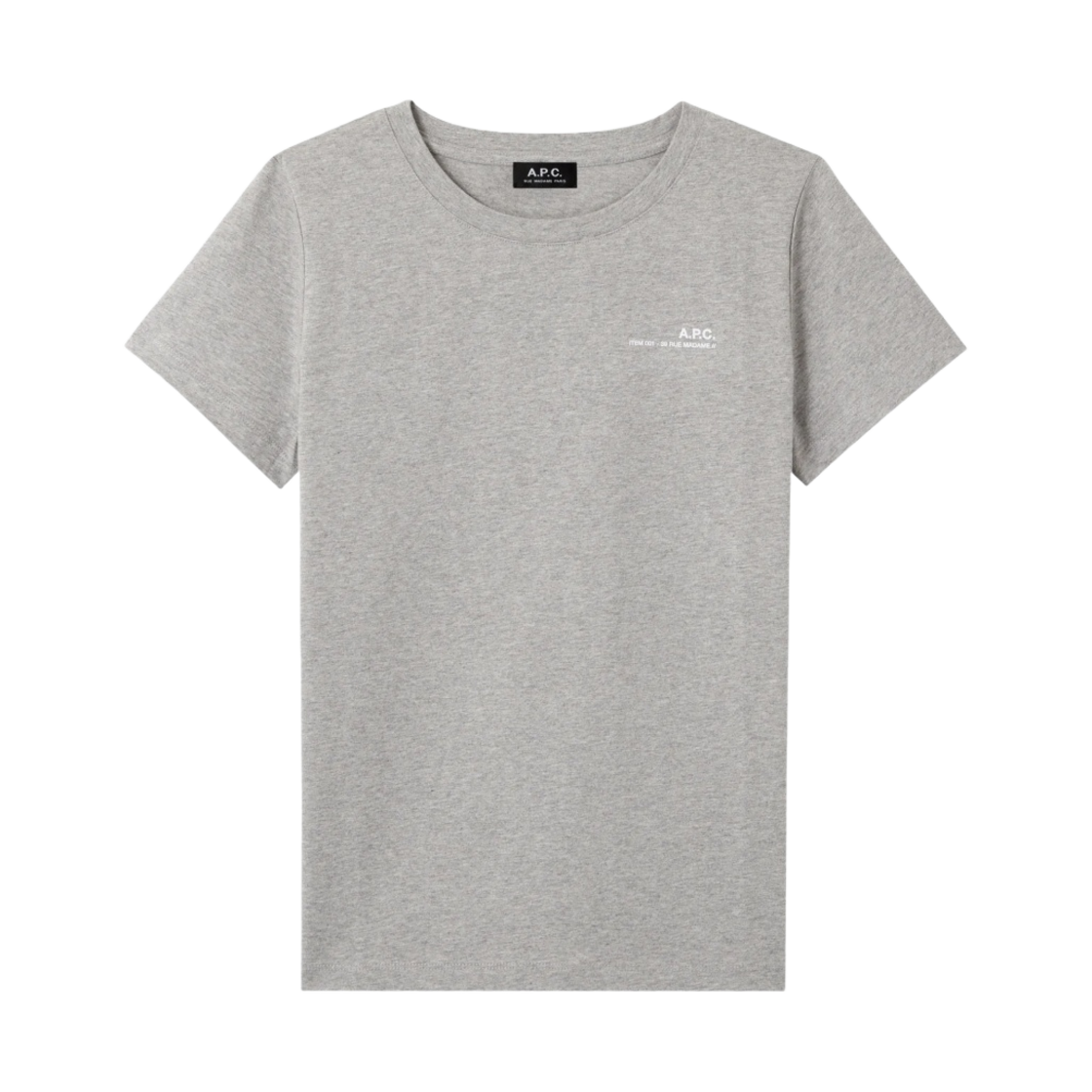 (W) 아페쎄 아이템 티셔츠 헤더 그레이((W) A.P.C. Item T-Shirt Heather Grey) - 1