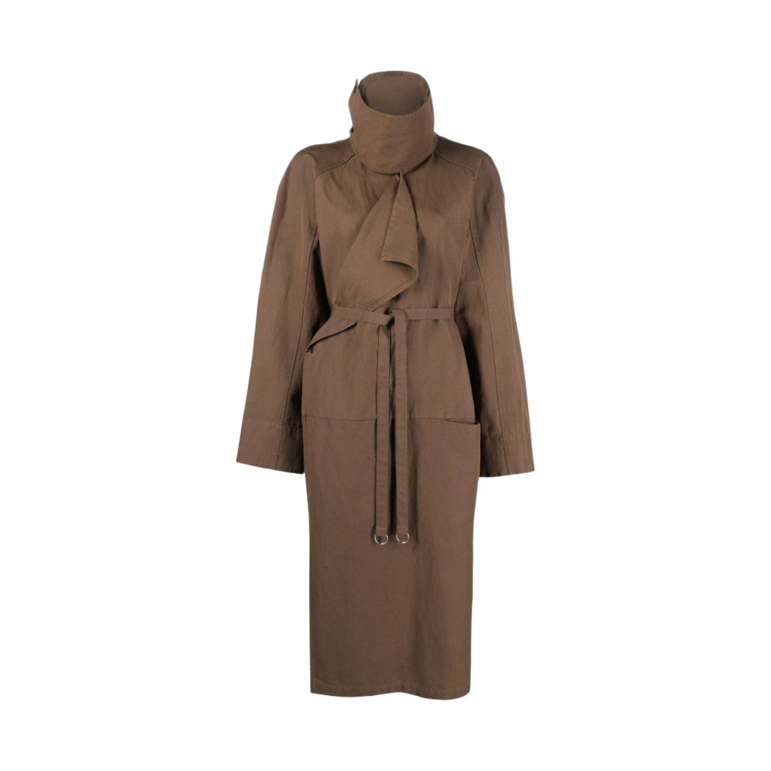 (W) 르메르 아시메트릭 드레스 코트 올리브 브라운((W) Lemaire Asymetric Dress Coat Olive Brown) - 1