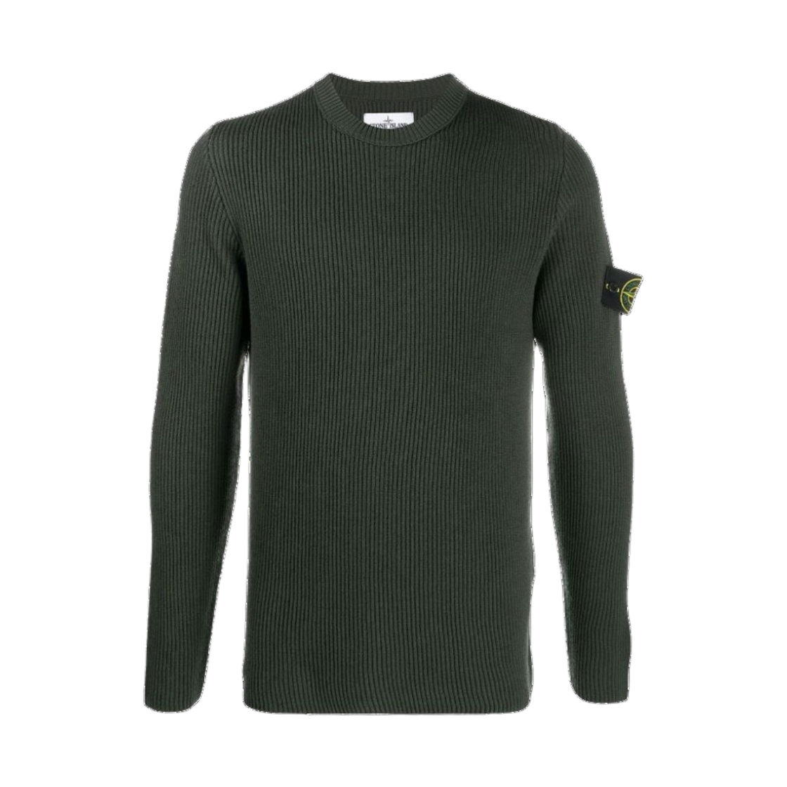 스톤 아일랜드 521C2 풀 립 퓨어 울 크루넥 니트 다크 그린 - 20FW(Stone Island 521C2 Full Rib Pure Wool Crewneck Knit Dark Green - 20FW) - 1