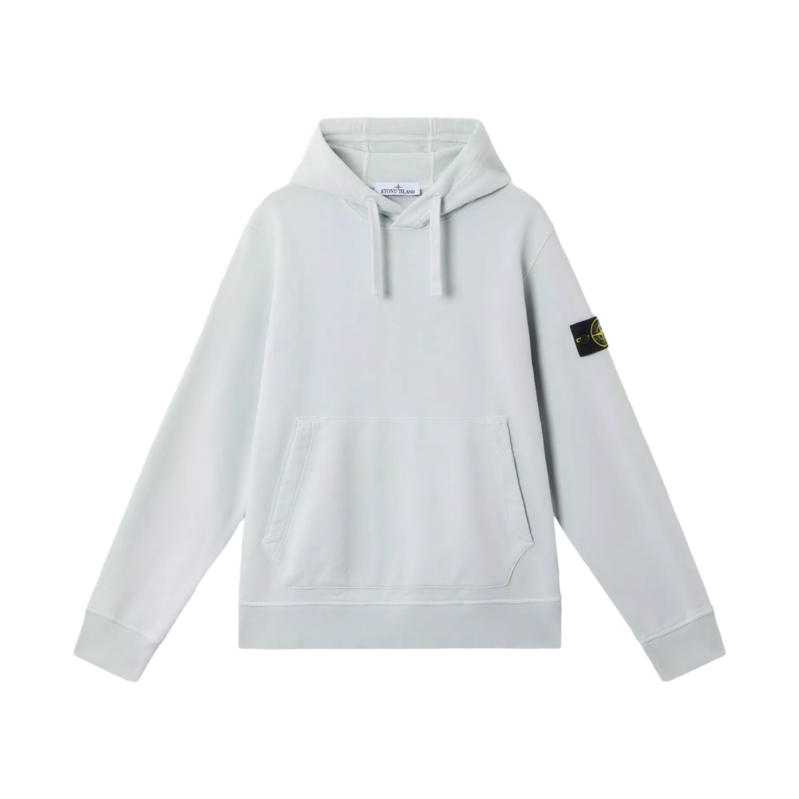 K1S1561000-45S0051-V0041 Stone Island 6100045 Organic Cotton Fleece Sweatshirt with Drawstring Hood and Pockets Sky Blue - 25SS