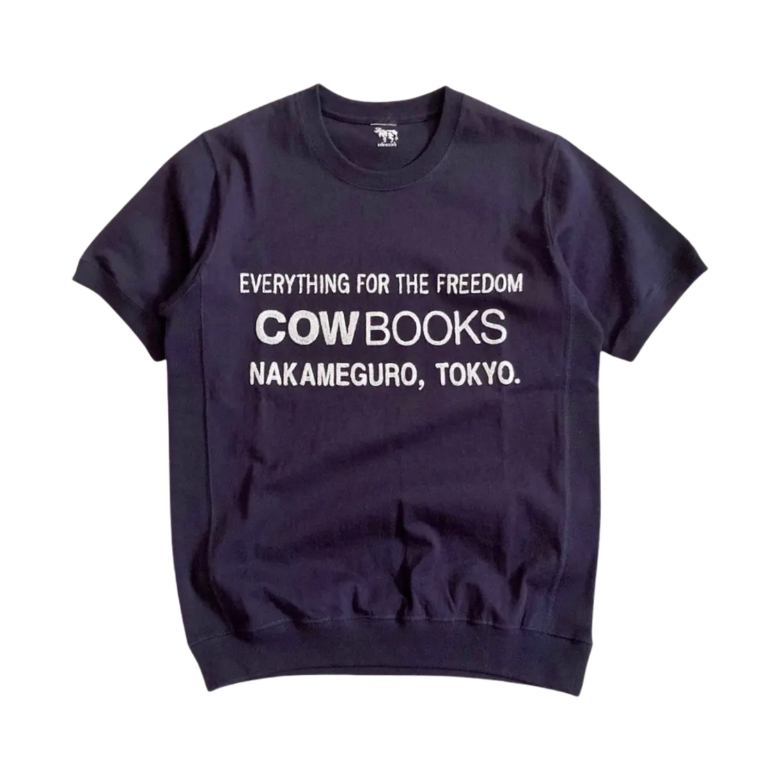 카우북스 북 벤더 헤비 웨이트 티셔츠 네이비 화이트(Cow Books Book Vendor Heavy Weight T-Shirt Navy White)