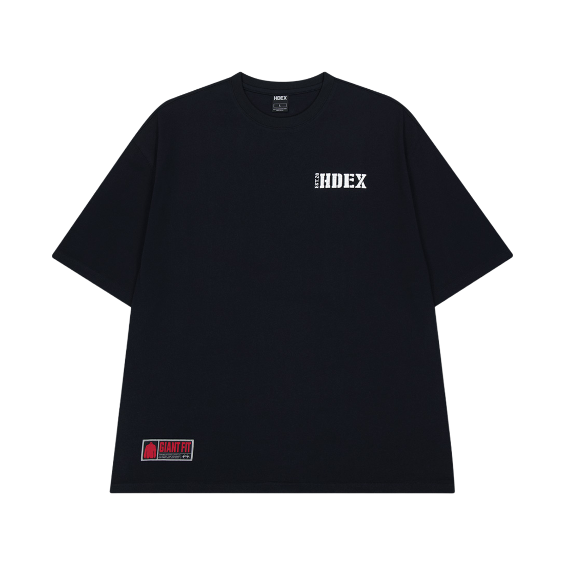 에이치덱스 코어 스몰 로고 자이언트핏 숏 슬리브 블랙(HDEX Core Small Logo Giant Fit Short Sleeve Black)