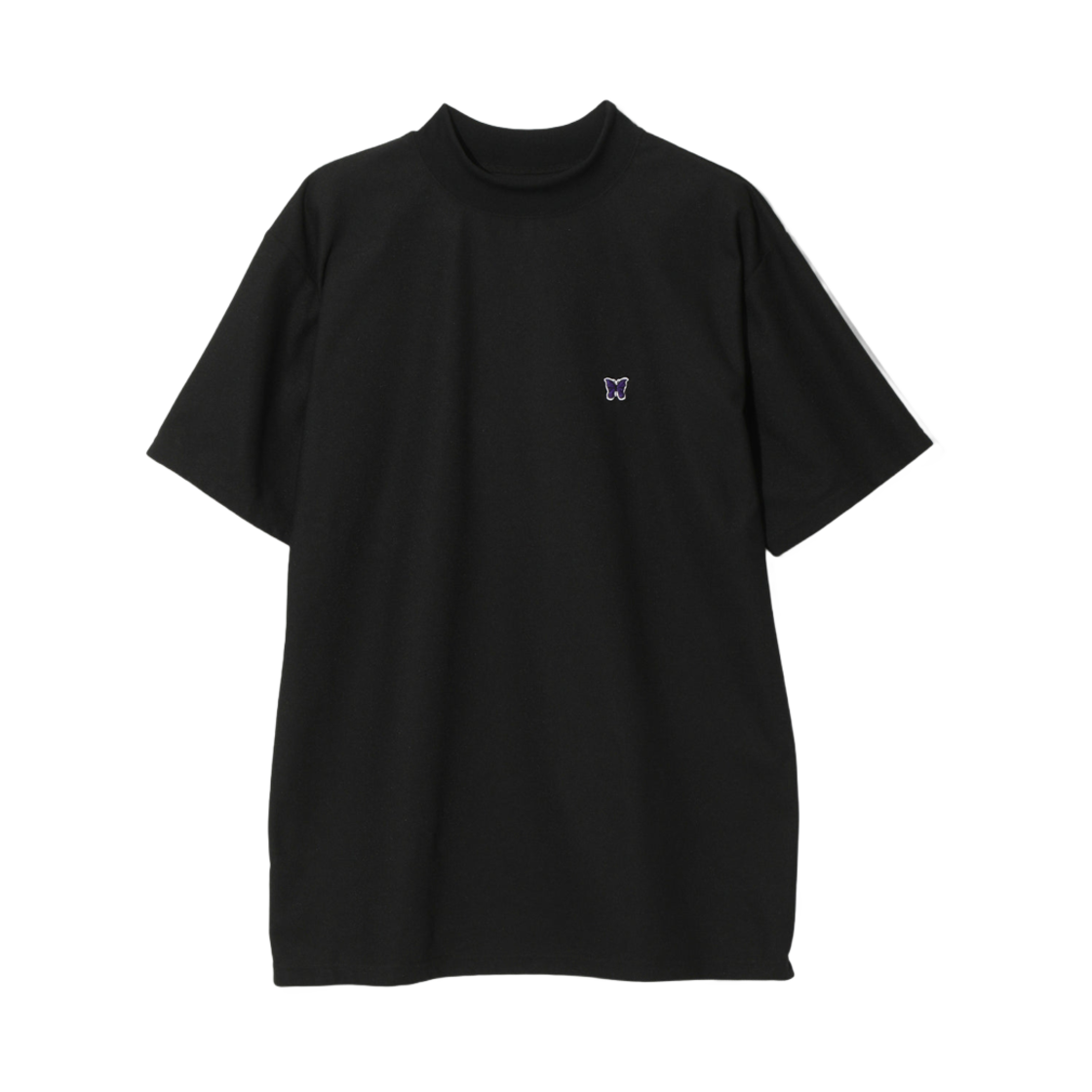 니들스 숏슬리브 목 넥 티셔츠 폴리 피케 블랙(Needles S/S Mock Neck T-Shirt Poly Pique Black)