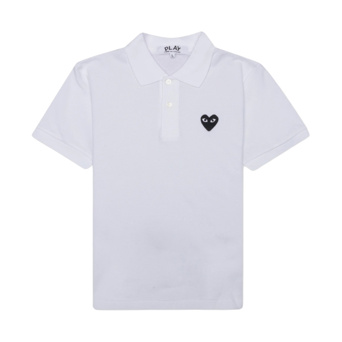 PLAY COMME DES GARÇONS Polo ダブルハート Comme Des Garcons Play black polo shirt with overlapping hearts