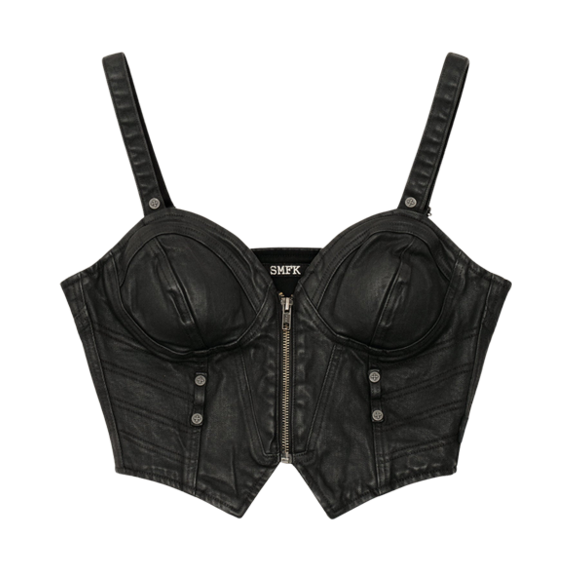 (W) 에스엠에프케이 와일드월드 라이더 왁스드 베스트 탑 블랙((W) SMFK Wildworld Rider Waxed Vest Top Black)