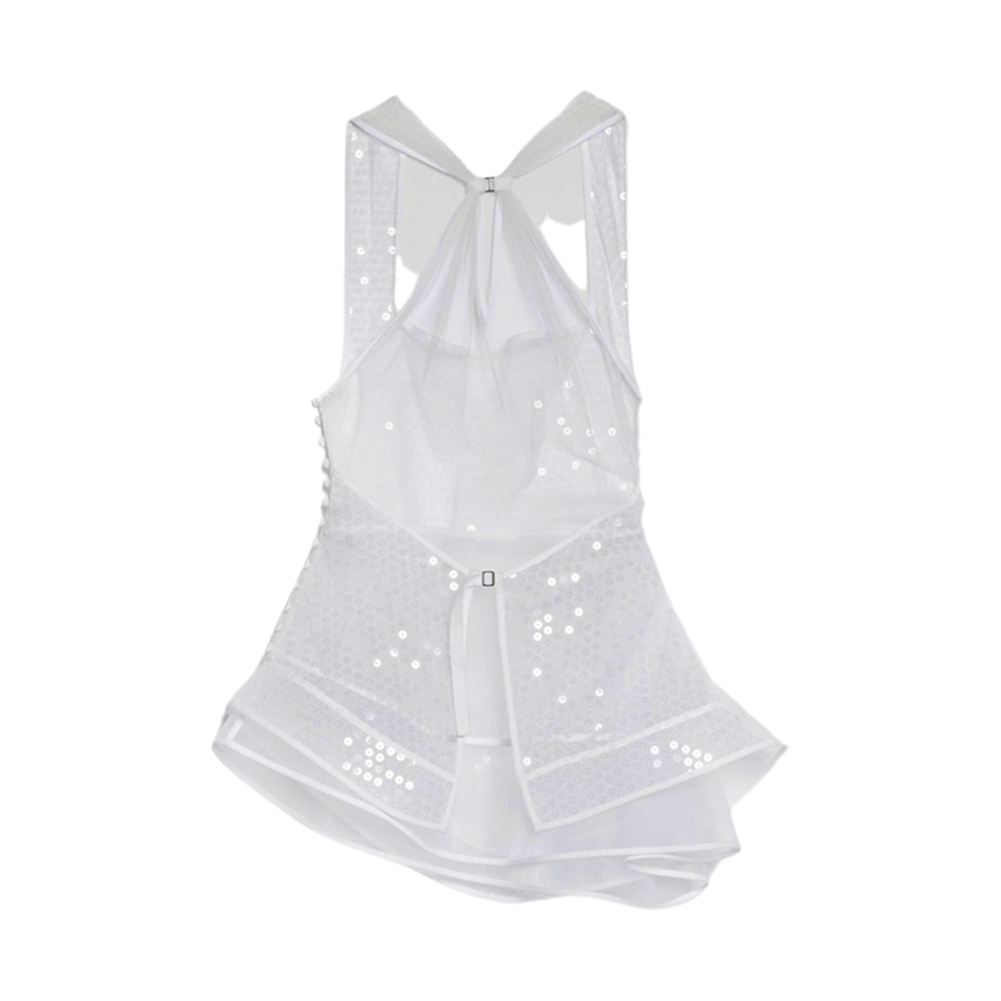 (W) 자크뮈스 르 데바듀어 펄 레이어드 시퀸 탑 화이트((W) Jacquemus Le Debardeur Perle Layered Sequin Top White) - 2