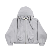 Balenciaga Incognito Boxy Large Fit Zip-Up Hoodie Grey Silver