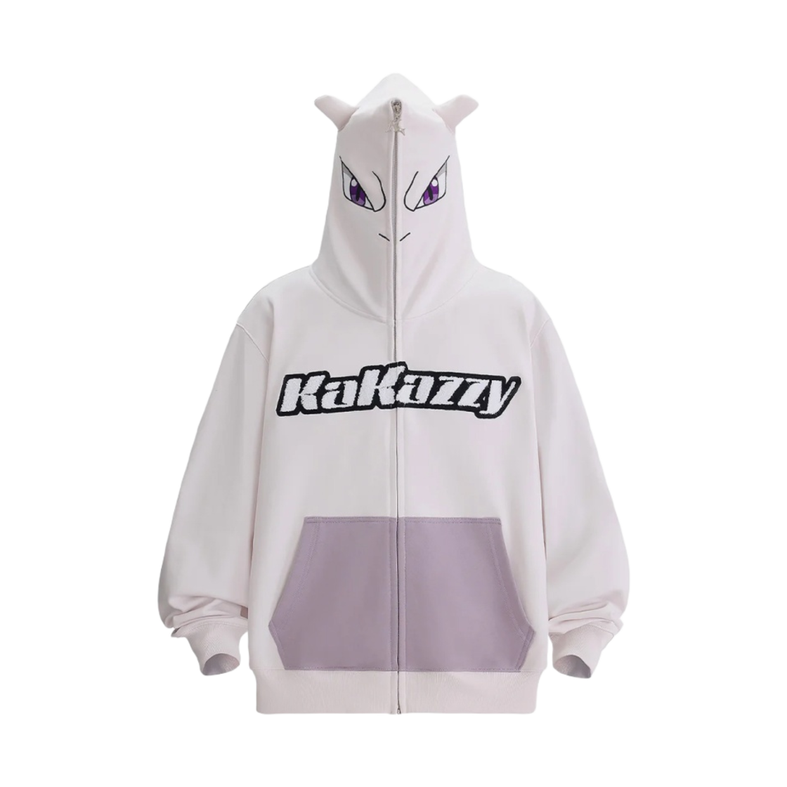 카카지 풀 집 후드 포켓몬 뮤츠 라이트 그레이(Kakazzy Full Zip Hoodie Pokemon Mewtwo Light Gray)