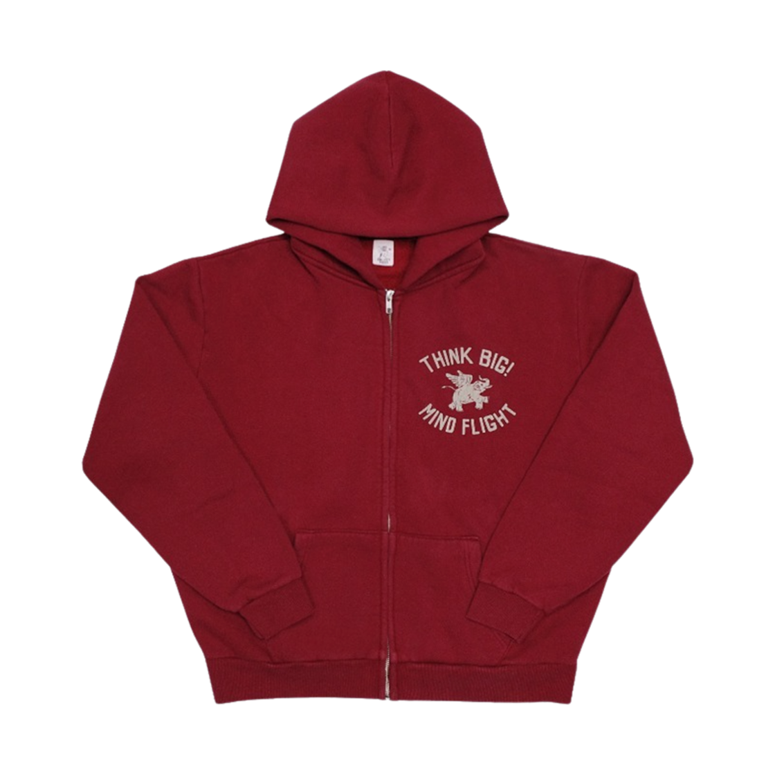 - Collect Pieces x Tef Stores Think Big Zip-Up Hoodie Burgundy