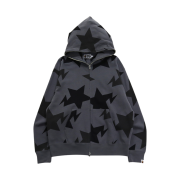 BAPE Sta Pattern Relaxed Fit Full Zip Hoodie Black