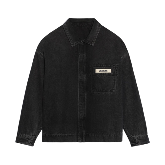 자크뮈스 라 슈미즈 드 니메스 박시 데님 셔츠 블루 타박 자크뮈스 라 슈미즈 드 니메스 박시 데님 셔츠 블루 타박