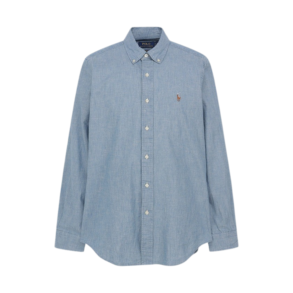 [30%적립] 폴로 랄프 로렌 커스텀핏 샴브레이 셔츠 라이트 파스텔 블루([30%적립] Polo Ralph Lauren Custom Fit Chambray Shirt Light Pastel Blue)