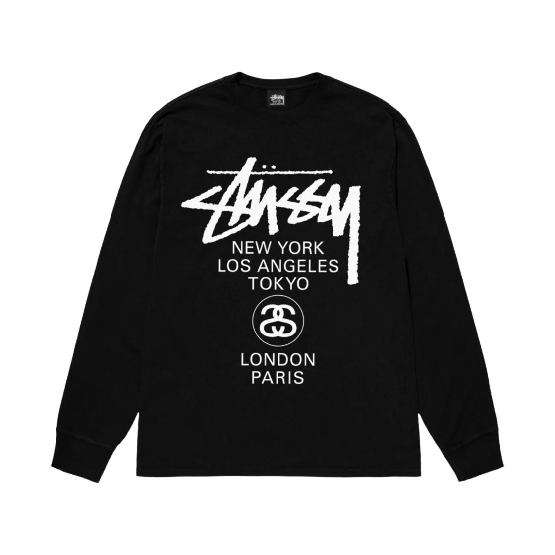 스투시 월드투어 롱슬리브 티셔츠 블랙 2024(Stussy World Tour LS T-Shirt Black 2024)
