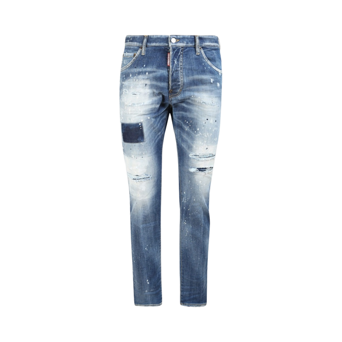 S74LB1161S30789470 Dsquared2 Medium Red Peekaboo Wash Cool Guy Cropped Jeans Blue