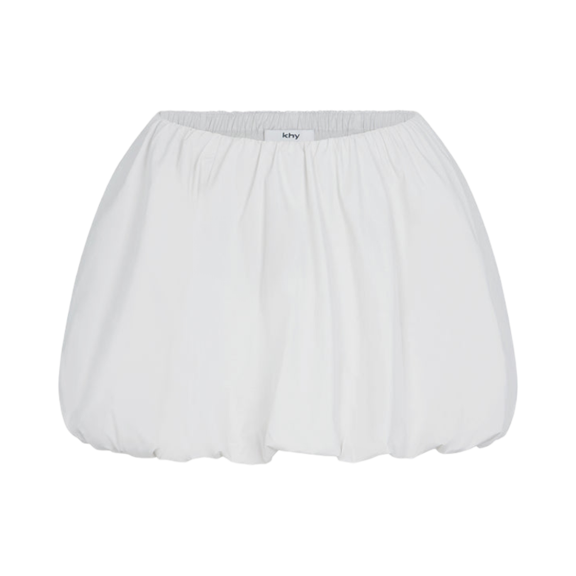 - (W) Khy Poplin Bubble Mini Skirt Light Grey