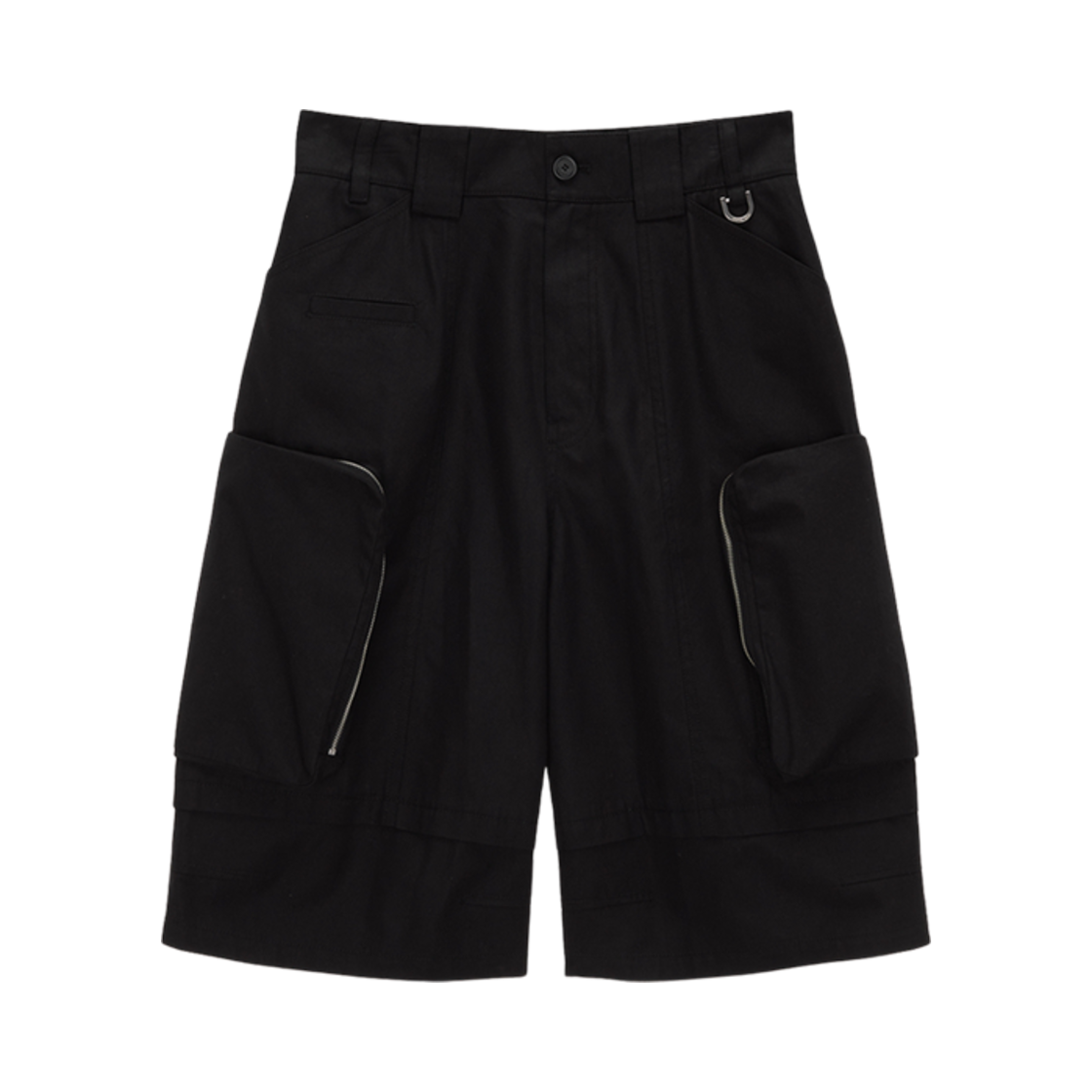 (W) 마뗑킴 빅 포켓 버뮤다 코튼 팬츠 블랙((W) Matin Kim Big Pocket Bermuda Cotton Pants Black) - 2