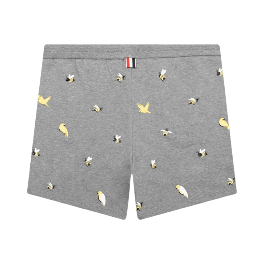 톰브라운 코튼 루프백 버드 & 비 자수 스웨트쇼츠 미디움 그레이(Thom Browne Cotton Loopback Brids and Bees Embroidered Sweatshorts Medium Grey) - 2