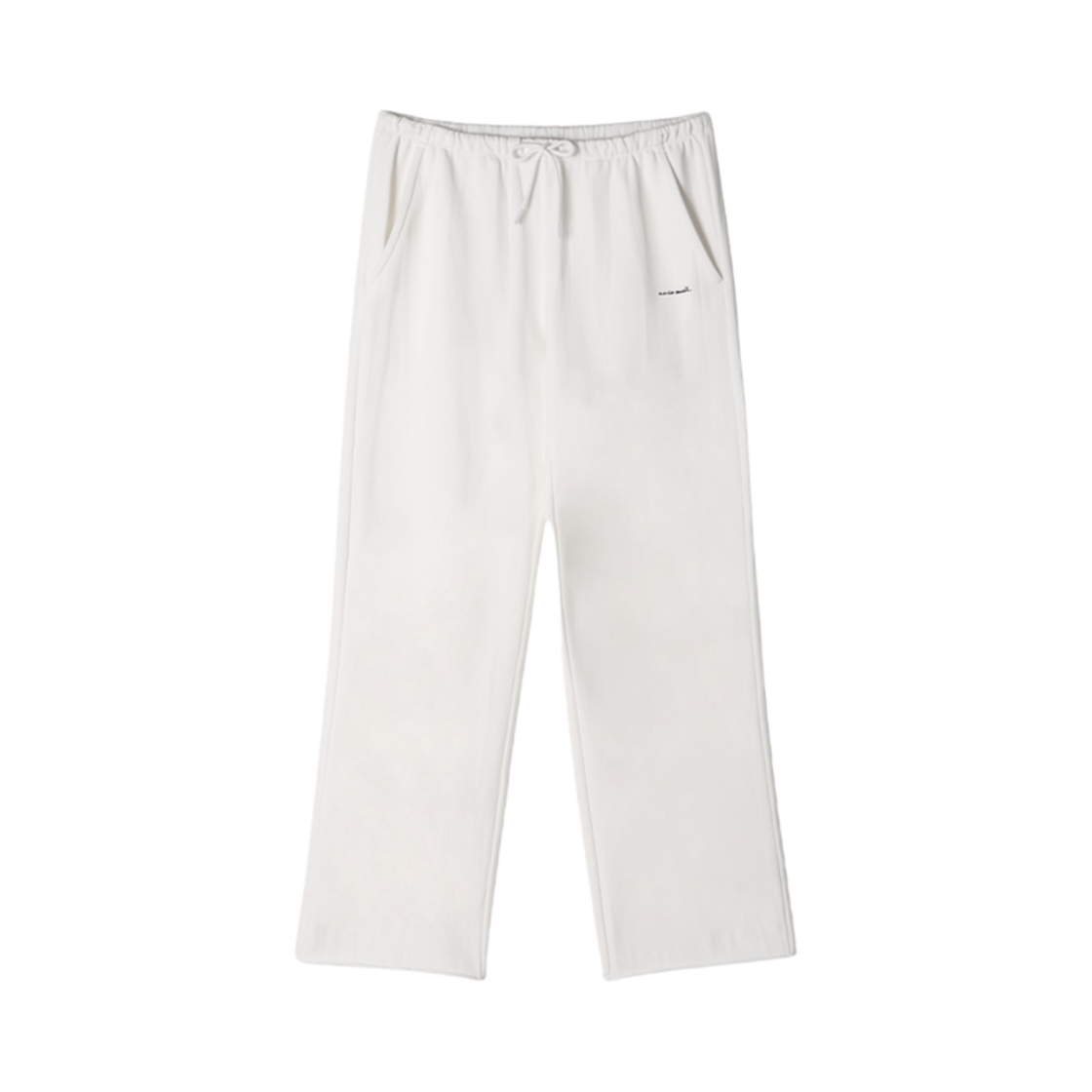 - (W) Aviemuah Essential Drawstring Cotton Sweatpants White