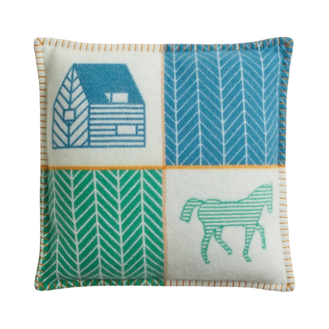 에르메스 아발론 레 까반 쿠션 블루 멍뜨(Hermes Avalon Les Cabanes Cushion Bleu Menthe) - 1