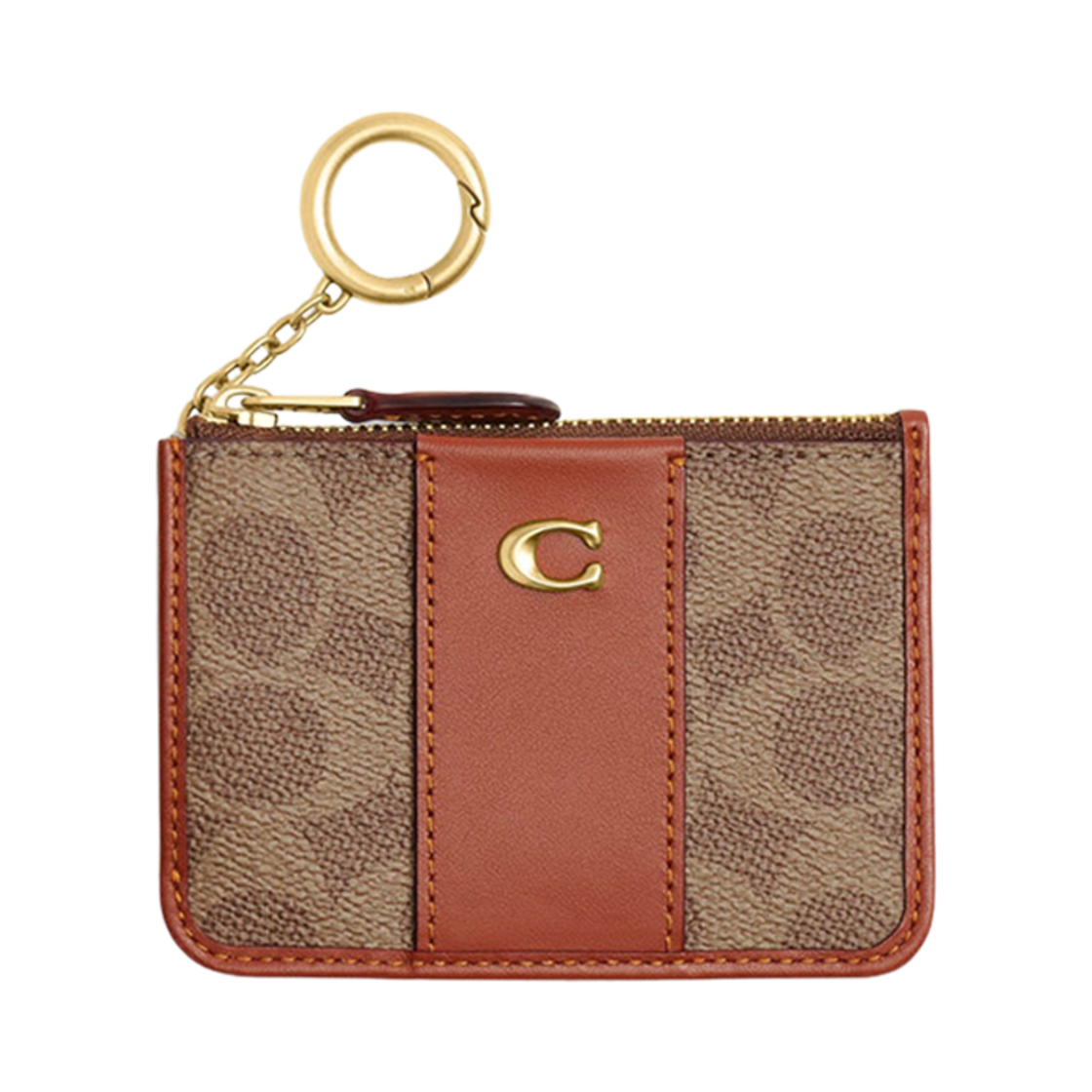 코치 시그니쳐 캔버스 미니 스키니 ID 케이스 탄 카라멜(Coach Mini Skinny ID Case in Signature Canvas Tan Caramel)