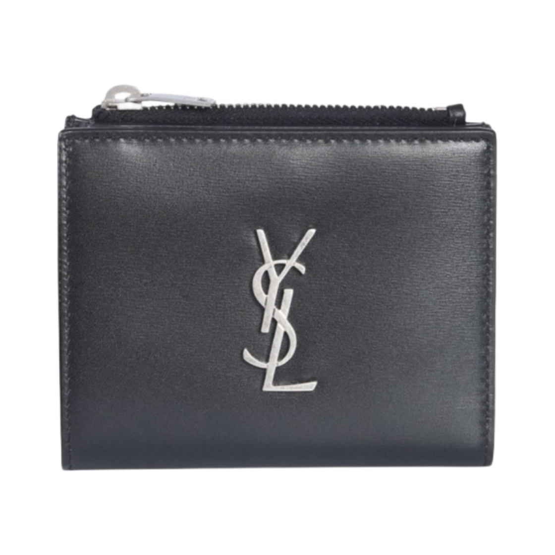 생로랑 모노그램 지퍼 트라이폴드 월렛 블랙(Saint Laurent Monogram Zipped Tri-Fold Wallet Black)
