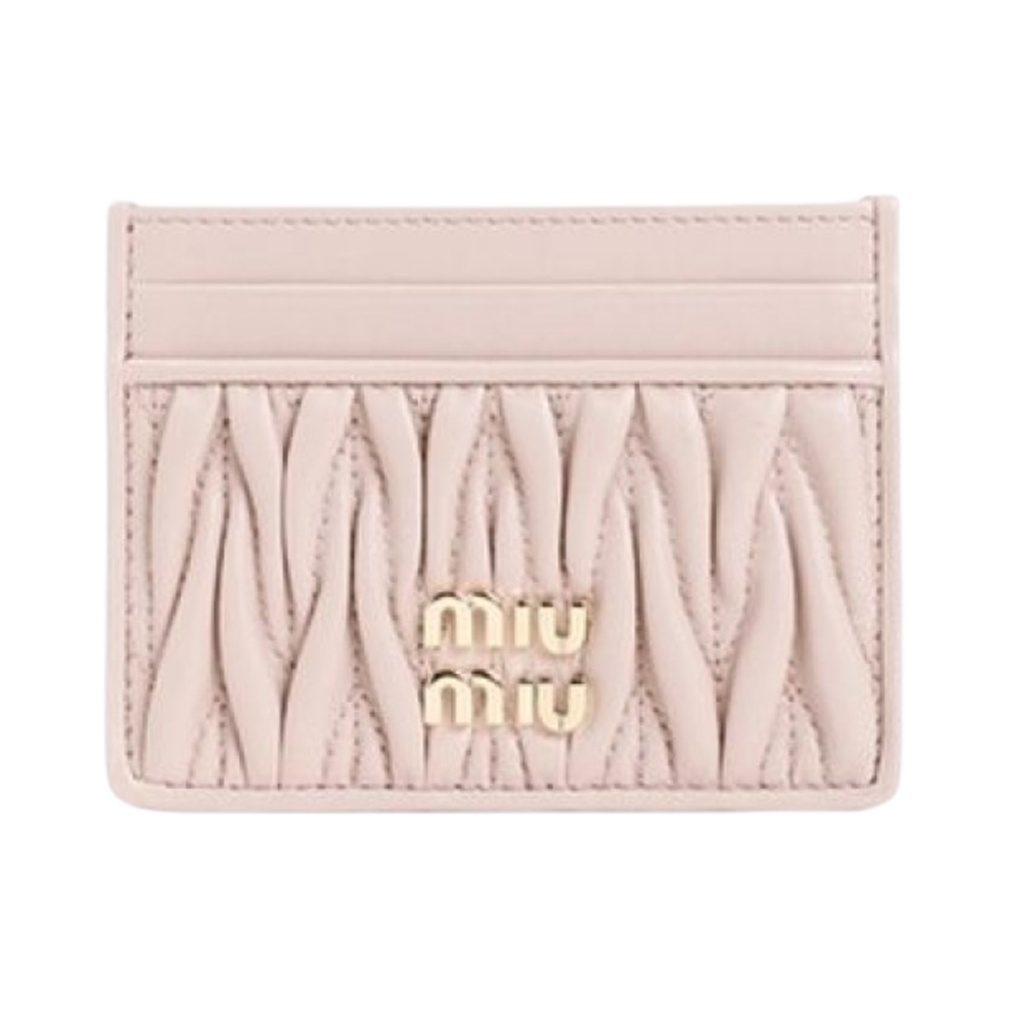 미우 미우 마테라쎄 나파 레더 카드 홀더 파우더 핑크(Miu Miu Matelasse Nappa Leather Card Holder Powder Pink)