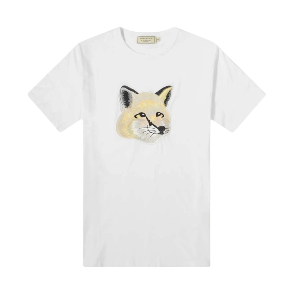 메종 키츠네 빅 파스텔 폭스 헤드 자수 티셔츠 오프 화이트(Maison Kitsune Big Pastel Fox Head Embroidered T-Shirt Off White) - 1