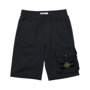 (Kids) Stone Island 60340 Cotton Canvas Cargo Shorts Dark Grey - 23SS