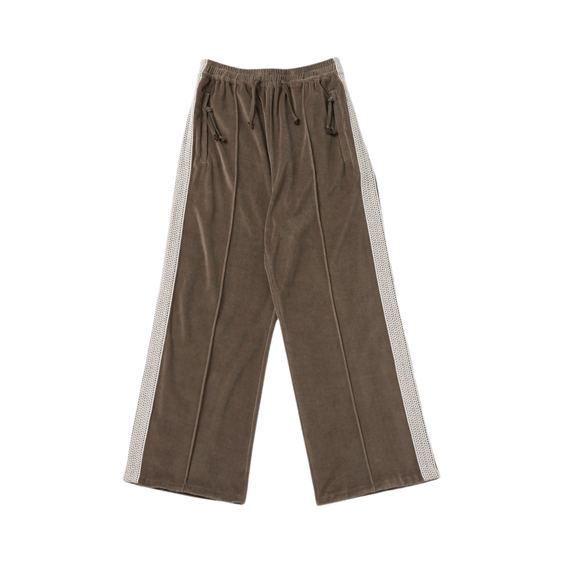 GY21VP03KB00 Gyeong Lace Velour Track Pants Khaki Beige