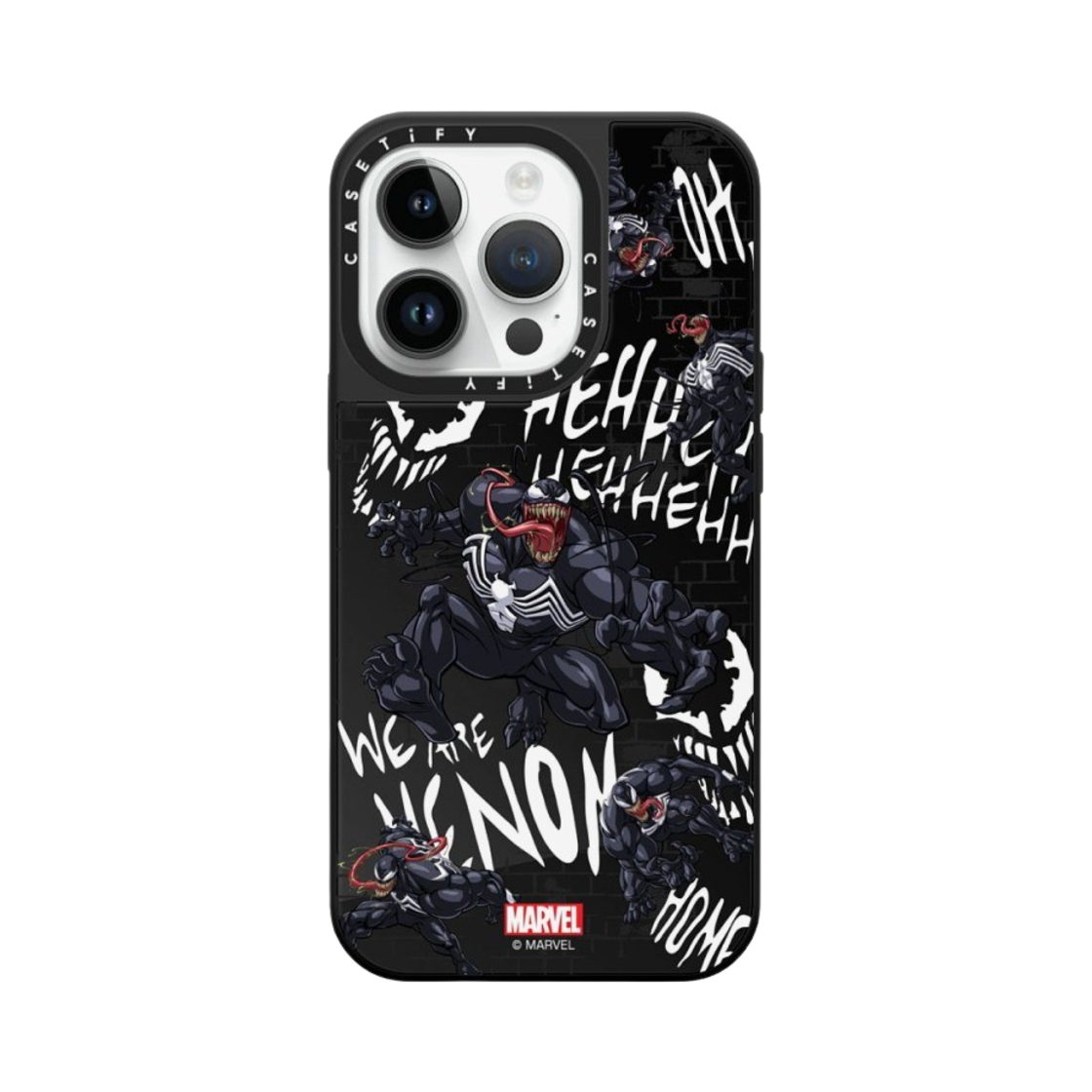 케이스티파이 x 마블 아이폰 베놈 패턴 맥세이프 미러 케이스 블랙 미러 블랙 범퍼(Casetify x Marvel iPhone Venom Pattern Magsafe Mirror Case Black Mirror Black Bumper) - 1