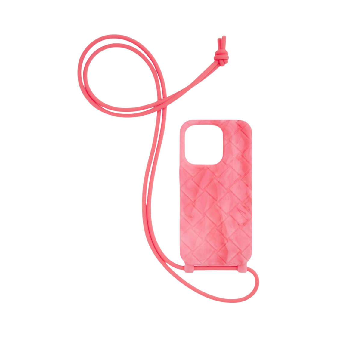 보테가 베네타 아이폰 14 프로 케이스 온 스트랩 레드 매쉬(Bottega Veneta iPhone 14 Pro Case On Strap Red Mash)