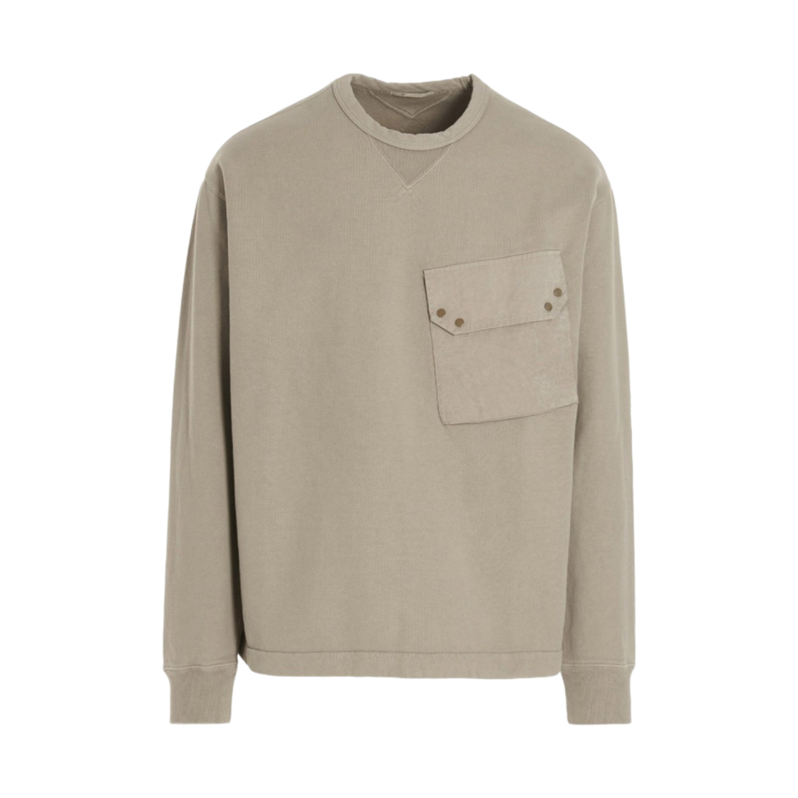 22CTCUF03144-A06455-903 Ten C Garment Dyed Crewneck Sweatshirt Pale Taupe