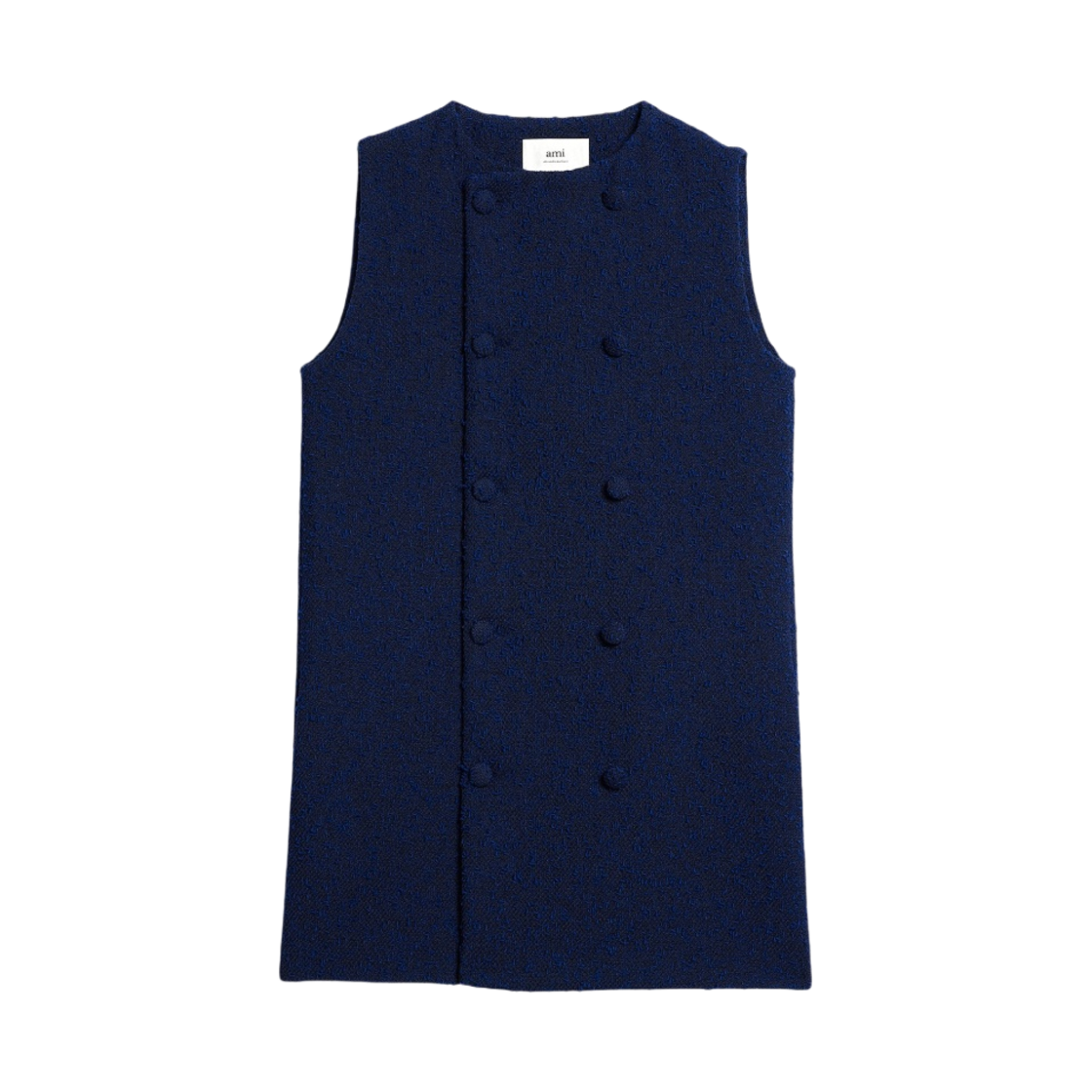 (W) 아미 더블 브레스티드 숏 드레스 노틱 블루((W) AMI Double Breasted Short Dress Nautic Blue) - 1