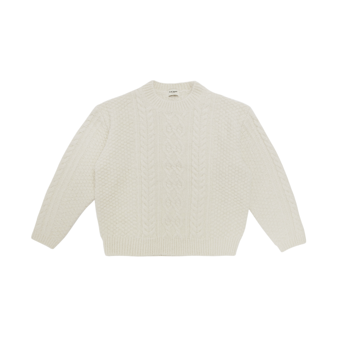 플랫웨이브 데이즈 울 피셔맨 라운드 니트 아이보리