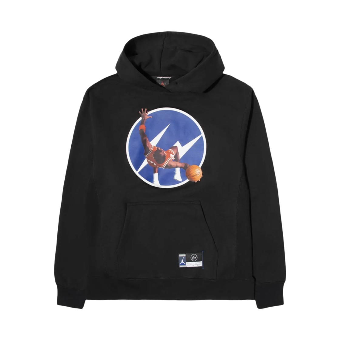 조던 x 프라그먼트 이미지 풀오버 후드 블랙 - 아시아(Jordan x Fragment Image Pullover Hoodie Black - Asia)