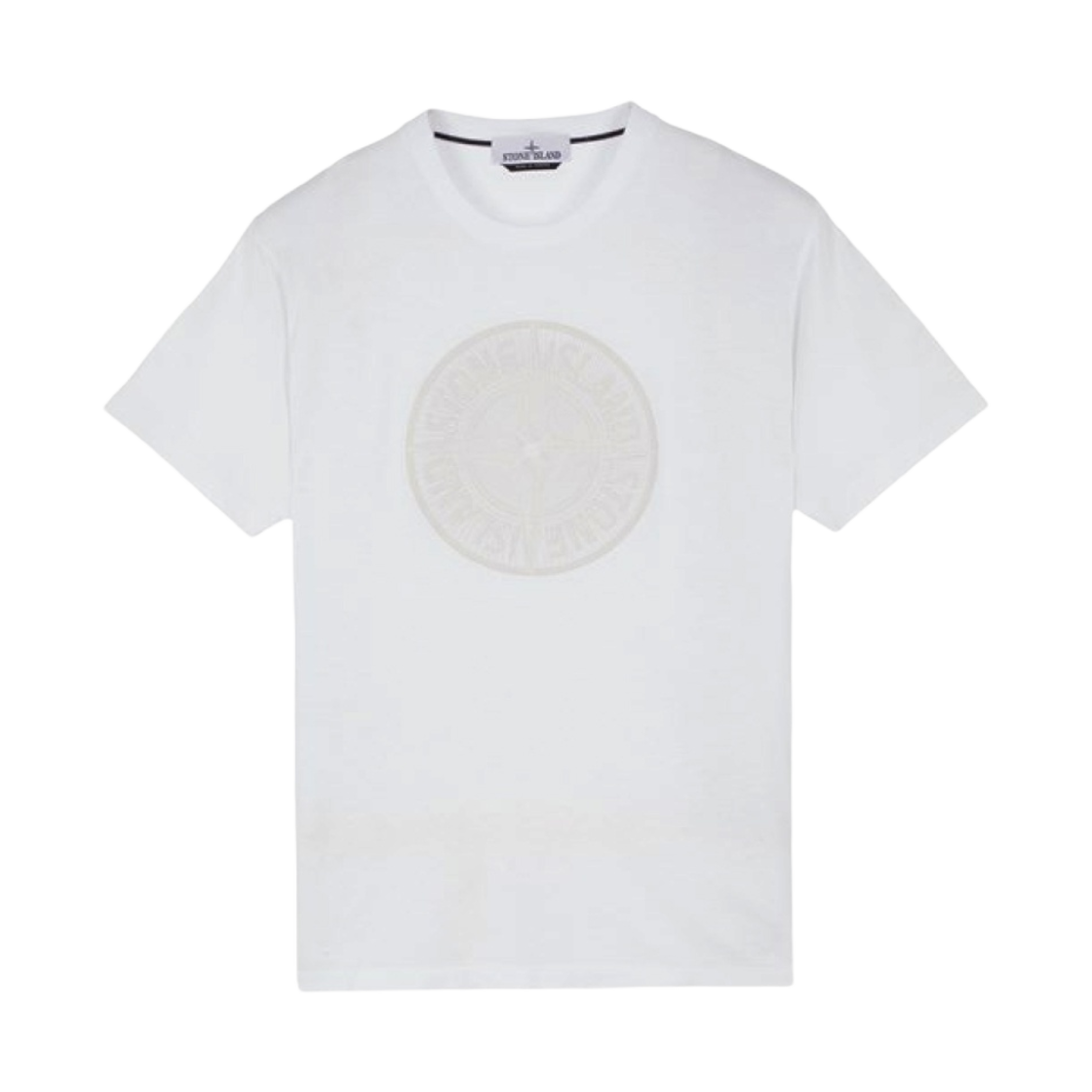 79152NS92-V0001 Stone Island 2NS92 Garment Dyed Cotton Jersey Industrial Two Print Short Sleeve T-Shirt White