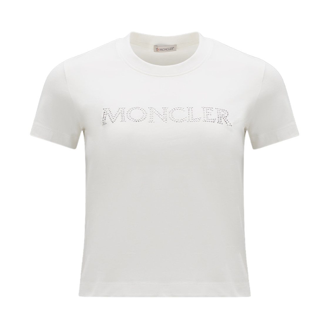 (W) 몽클레르 크리스탈 로고 티셔츠 오프 화이트 - 23FW((W) Moncler Crystal Logo T-Shirt Off White - 23FW)