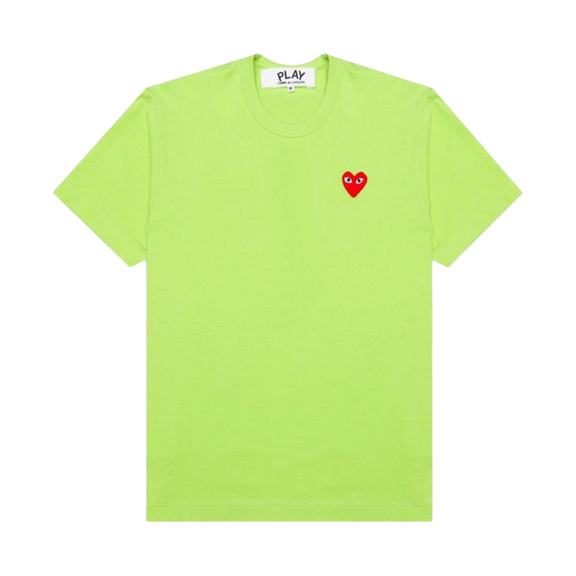 플레이 꼼데가르송 레드 하트 티셔츠 그린