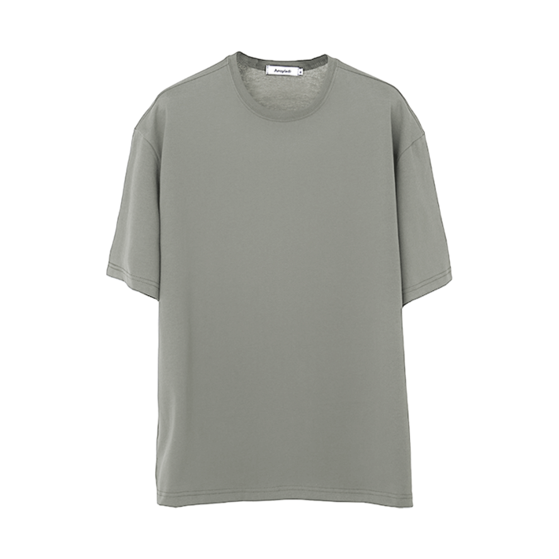 어레이드 소프트 사이드 슬릿 라운드 티셔츠 애쉬그레이(Arrayed Soft Side Slit Round T-Shirt Ash gray)