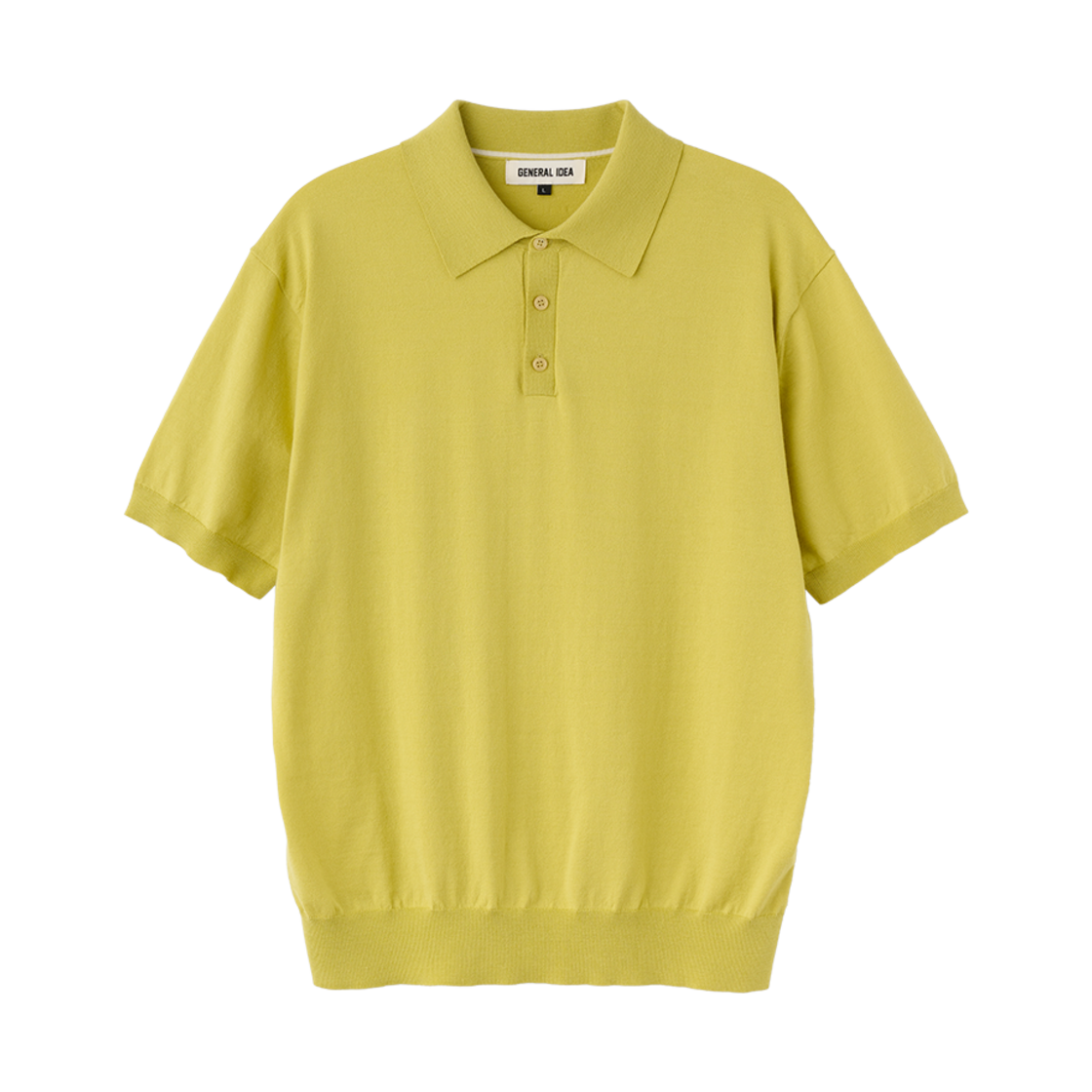 제너럴아이디어 맨 에센셜 카라넥 하프 니트 머스타드(General Idea man essential collar neck half knit mustard)