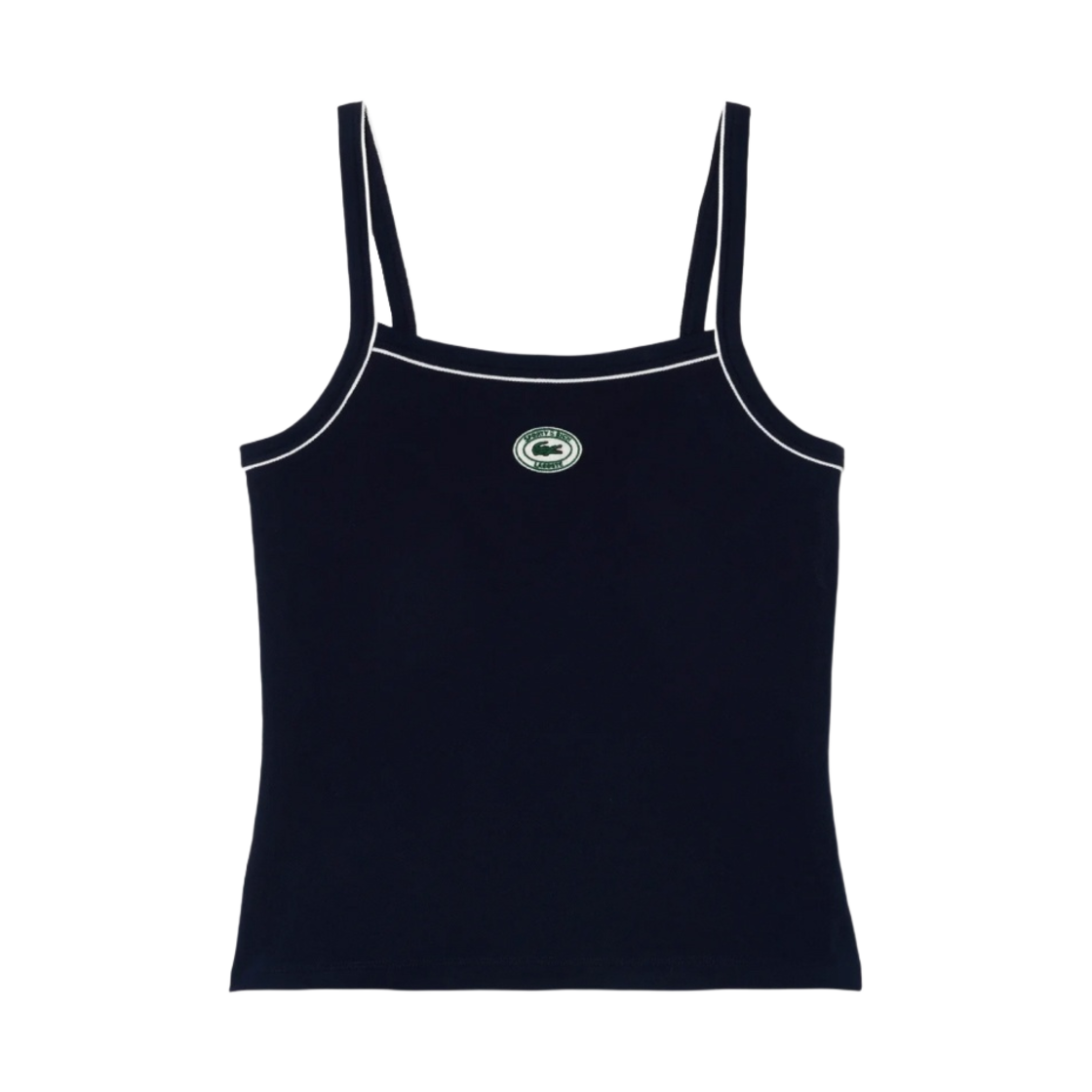 (W) 라코스테 x 스포티 앤 리치 피케 탱크 탑 마린 파린((W) Lacoste x Sporty & Rich Pique Tank Top Marine Farine) - 1