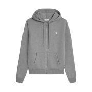Celine Triomphe Hooded Sweater in Wool Cashmere Medium Grey