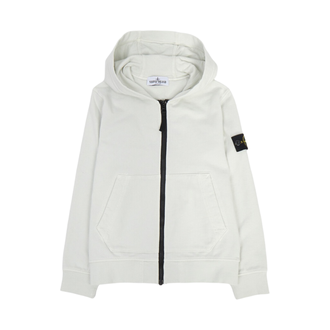 (키즈) 스톤 아일랜드 60740 코튼 플리스 풀 집업 후드 스웨트셔츠 라이트 그레이 - 23SS((Kids) Stone Island 60740 Cotton Fleece Full Zip Hooded Sweatshirt Light Grey - 23SS) - 1