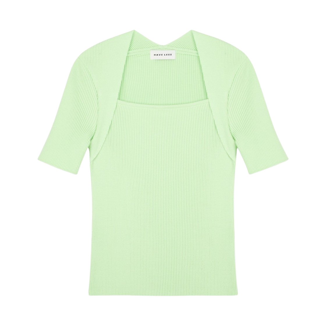 23SSELLAKNF03 [KREAM 단독] Haveless Women Ella Modal Square Neck Knit Top Lime